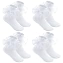 Jspupifip Girls Big Ruffle Socks Soft Cute Classic Toddler