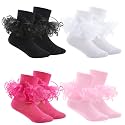 Jspupifip Girls Big Ruffle Socks Soft Cute Classic Toddler