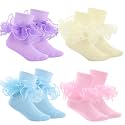 Jspupifip Girls Big Ruffle Socks Soft Cute Classic Toddler