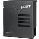 Jssmst Locking Mailbox Wall Mount- Waterproof mailboxes with Secure Key Lock and Newspaper Compartment, Key Lock Drop Box Extra Large Capacity, 12.9 x 4.1 x 14.2 Inch, SM-HPB938 Black New