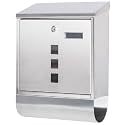 Jssmst Locking Wall Mount Mailbox, Stainless Steel Mailboxes with Secure Key Lock and Newspaper Compartment, HPB2203 Silver