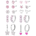 Jstyle Hypoallergenic Earrings for Girls Women Surgical Stainlee Steel Earrings for Sensitive Ears Screw Back Earrings Set Cute Hoop Earrings for Girls Kids Earrings Toddler Earrings Jewelry for Teen Girls