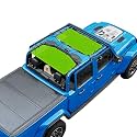 JT Sun Shade Top Compatible with Jeep Gladiator Sunshade, Green, Front+Rear