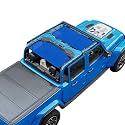JT Sun Shade Top Compatible with Jeep Gladiator Sunshade, Blue, Front+Rear