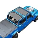 JT Sun Shade Top Compatible with Jeep Gladiator Sunshade, Gray, Front+Rear