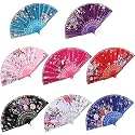Hand Fan Silk Sakura Butterfly Printed Japanese Folding Hand Fan (Multi Colors) Pack Of 1