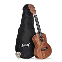 Juarez 23" Soprano Ukulele Kit, Solid Mahogany Body, AQUILA Strings (Strings Made in ITALY), Rosewood Fretboard &amp; Bridge, Black Die Cast Tuners Machine Head, with Bag, Strap and Picks, Natural