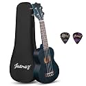 Juarez 21" Soprano Ukulele Kit, AQUILA Strings (Strings Made in ITALY), Sapele Body, Rosewood Fingerboard, Matte Finish, with Bag and Picks, Blue