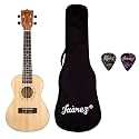 Juarez Estrélla 23" Concert Ukulele, Spruce Top, Mahogany Back &amp; Side, ABS Binding Aquila Italian Strings, Black Diecast Machine, Rosewood Fretboard &amp; Bridge with Gig Bag, 2 Picks, Natural