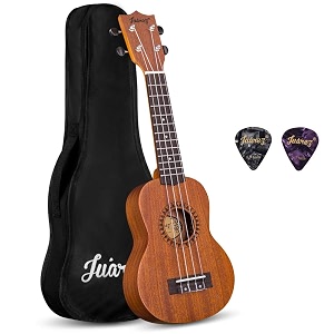 juarez jrz21uk 2134 soprano ukulele kit aquila strings sapele body rosewood fingerboard matte finish with bag and picks natural