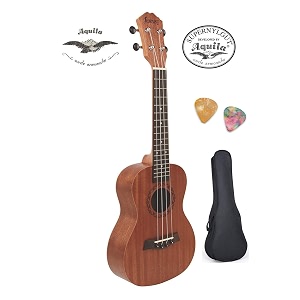 juarez jrz23ukna 2334 concert size ukulele kit aquila strings sapele body rosewood fingerboard matte finish with bag and picks natural brown