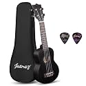 Juarez 21" Soprano Ukulele Kit, AQUILA Strings, Sapele Body, Rosewood Fingerboard, Matte Finish, with Bag and Picks, Black