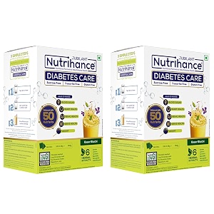 nutrihance diabetes care manage blood sugar levels nutrition drink -350gm x 2 nutrition drink 2x350 g kesar elaichi flavored