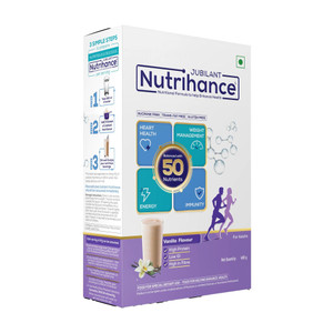 jubilant nutrihance nutritional formula help enhance health vanilla flavor 400 gm nutrition drink