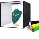 Jubilant Portable Photo Studio Light Box, 40cm Professional Dimmable Shooting Tent Kit with 6 Kinds Double-Sided Color Backgrounds for Product Photography (Black-40cm Studio Box)