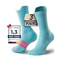 Juclise Women's Compression Crew Running &amp; Hiking Socks, 3 Pairs, Cushioned