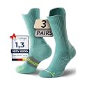 Juclise Women's Compression Crew Running &amp; Hiking Socks, 3 Pairs, Cushioned