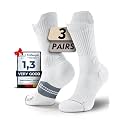 Juclise Women's Compression Crew Running &amp; Hiking Socks, 3 Pairs, Cushioned