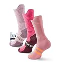 Juclise Women's Compression Crew Running &amp; Hiking Socks, 3 Pairs, Cushioned