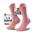 Juclise Women's Compression Crew Running & Hiking Socks, 3 Pairs, Cushioned