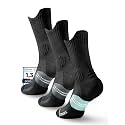 Juclise Women's Compression Crew Running & Hiking Socks, 3 Pairs, Cushioned