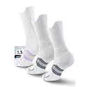 Juclise Women's Compression Crew Running &amp; Hiking Socks, 3 Pairs, Cushioned