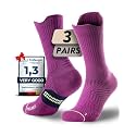 Juclise Women's Compression Crew Running &amp; Hiking Socks, 3 Pairs, Cushioned