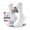 Juclise Women's Compression Crew Running &amp; Hiking Socks, 3 Pairs, Cushioned