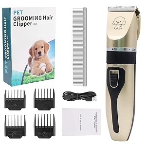 judee professional dog grooming kit rechargeable cordless low noise dog clippers for grooming thick coats - clippers nail trimmer complete grooming set for dogs cats other pets