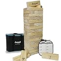 Juegoal 54 Piece Giant Tumble Tower, Wooden Block Game with Gameboard, Canvas Bag for Outdoor Yard Playing,7.1 x 7.2 x 25.2 Inches