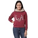 Juelle Women Embellished Brown Hooded Fleece Sweatshirt