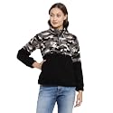 Juelle Women Textured Black High Neck Fleece