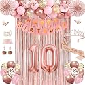 Juesly 10th Birthday Decorations for Girl, 50pcs 10 Year Old Party Set