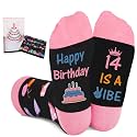 Juesly 5-22 Years Old Birthday Gifts for Girls - Socks for Girls with Pop up Birthday Card, Presents for 5-22 Year Old Grils
