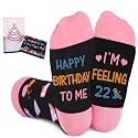 Juesly 5-22 Years Old Birthday Gifts for Girls - Socks for Girls with Pop up Birthday Card, Presents for 5-22 Year Old Grils