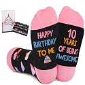 Juesly 5-22 Years Old Birthday Gifts for Girls - Socks for Girls with Pop up Birthday Card, Presents for 5-22 Year Old Grils