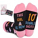 Juesly 5-22 Years Old Birthday Gifts for Girls - Socks for Girls with Pop up Birthday Card, Presents for 5-22 Year Old Grils
