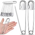 Juexica 10 Pcs 5 Inch Large Safety Pins, Giant Heavy Duty Jumbo Safety Pin