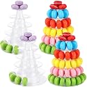 Juexica 4 Pcs 6 Tiers Macaron Tower Stand Cupcake Display Rack