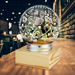 3d effect led magic starry sky glass ball usb plug-in atmosphere light for living room multicolour