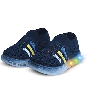 jugnu toddler boy39s amp girl39s led light-up shoes  breathable mesh first walking shoes with soft cushioned insole amp stretchable slipon shoe for infants amp kids age 18 months to 5 years