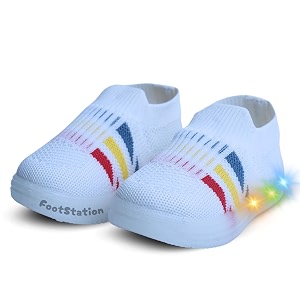 jugnu toddler boy39s amp girl39s led light-up shoes  breathable mesh first walking shoes with soft cushioned insole amp stretchable slipon shoe for infants amp kids age 18 months to 5 years