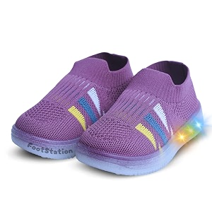 jugnu toddler boy39s amp girl39s led light-up shoes  breathable mesh first walking shoes with soft cushioned insole amp stretchable slipon shoe for infants amp kids age 18 months to 5 years