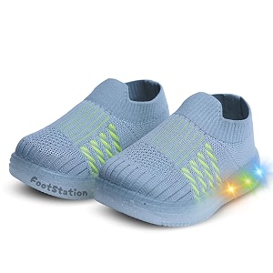 jugnu toddler boy39s amp girl39s led light-up shoes  breathable mesh first walking shoes with soft cushioned insole amp stretchable slipon shoe for infants amp kids age 18 months to 5 years
