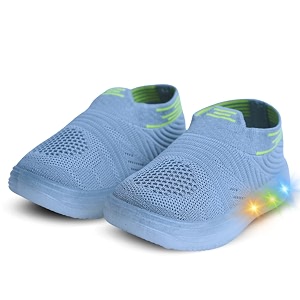 jugnu toddler boy39s amp girl39s led light-up shoes  breathable mesh first walking shoes with soft cushioned insole amp stretchable slipon shoe for infants amp kids age 18 months to 5 years