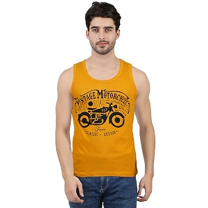 JUGULAR Mens Cotton Printed Regular Fit Vest