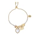 Juicy Couture Adjustable Tennis Bracelets for Women 7 Charms, Gold-Tone