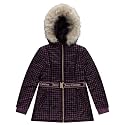 Juicy Couture Girls Heavyweight Winter Jacket with Faux Fur Hood and Cargo Pockets