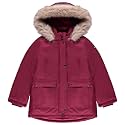 Juicy Couture Girls Heavyweight Winter Jacket with Faux Fur Hood and Cargo Pockets