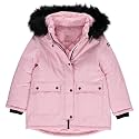 Juicy Couture Girls Heavyweight Winter Jacket with Faux Fur Hood and Cargo Pockets